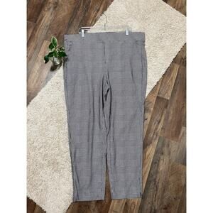 Torrid 3X Tall Black White Glen Plaid Pull-On High-Rise Luxe Ponte Skinny Pants